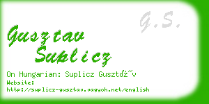 gusztav suplicz business card